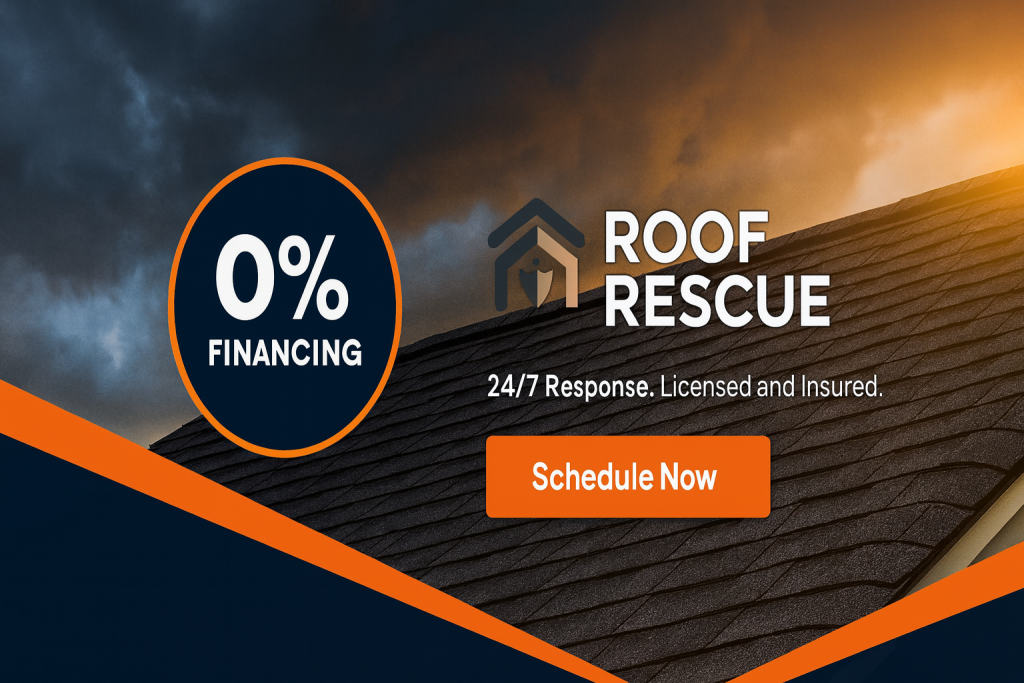 Zero percent financing and no down payment roofing options from Roof Rescue Services