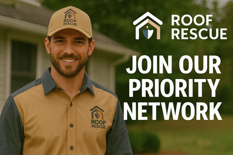 Roof Rescue promotional network invitation.